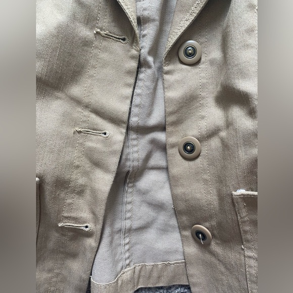 CATO women’s size XL khaki chelsea blazer jacket | button - tie up collared - Picture 11 of 11